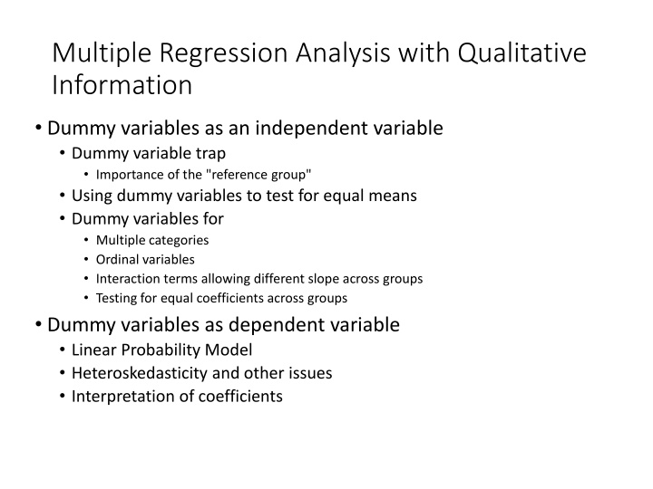 multiple regression analysis with qualitative