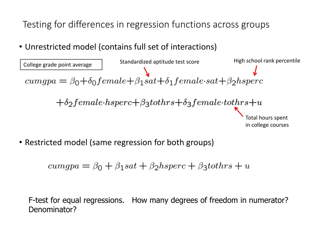 testing for differences in regression functions