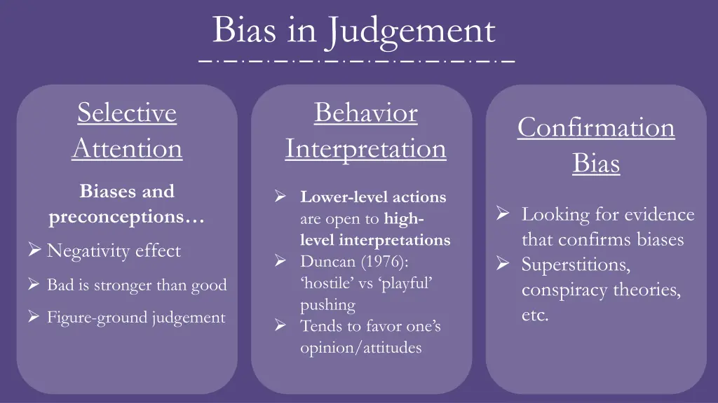bias in judgement