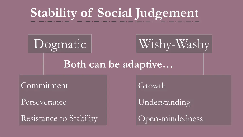 stability of social judgement