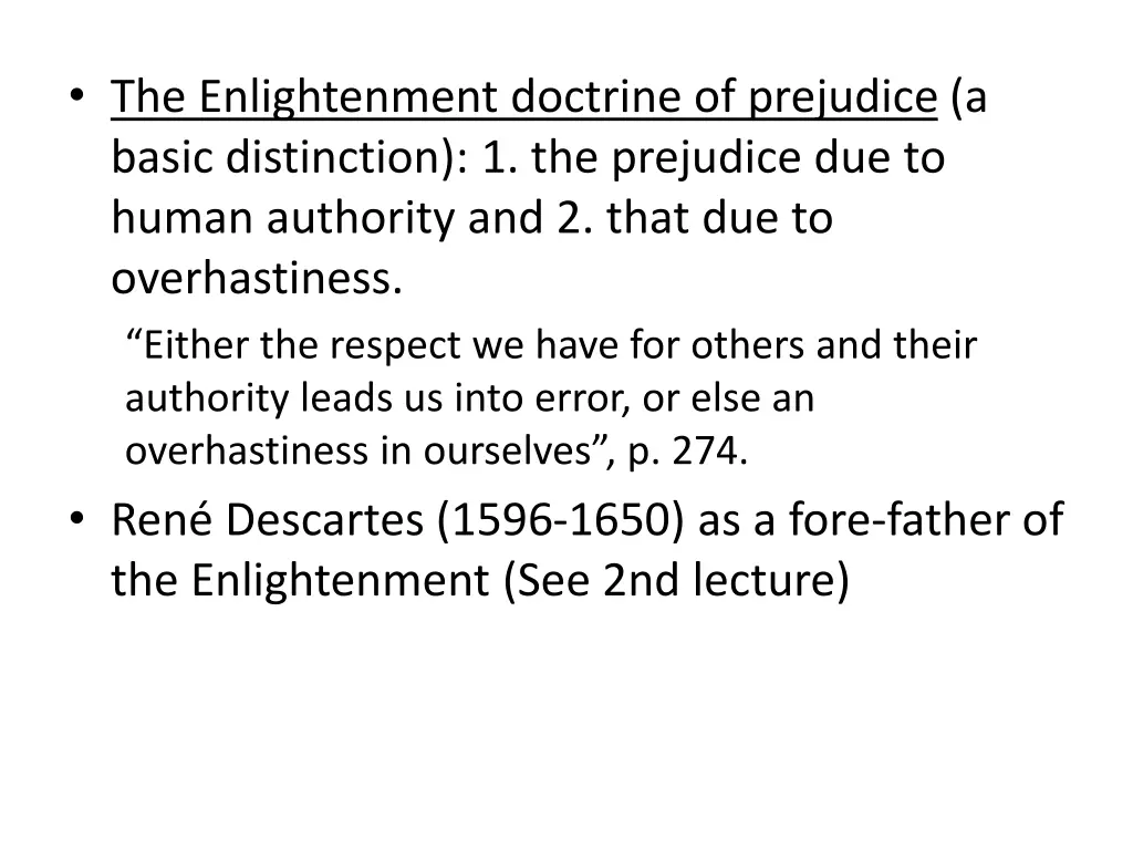 the enlightenment doctrine of prejudice a basic