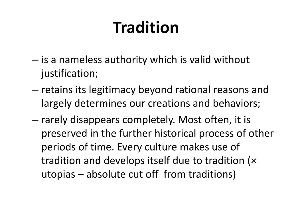 tradition
