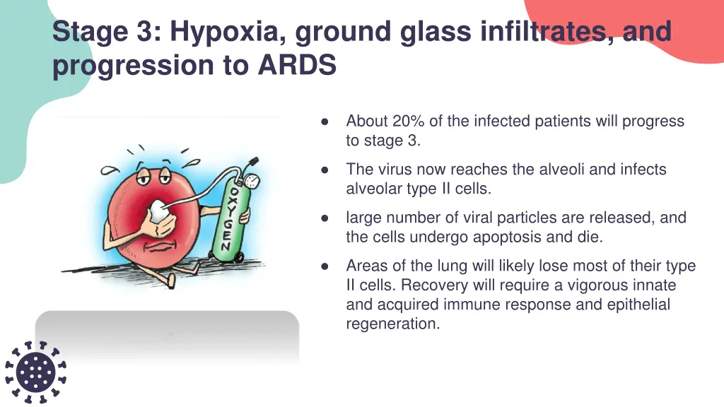 stage 3 hypoxia ground glass infiltrates