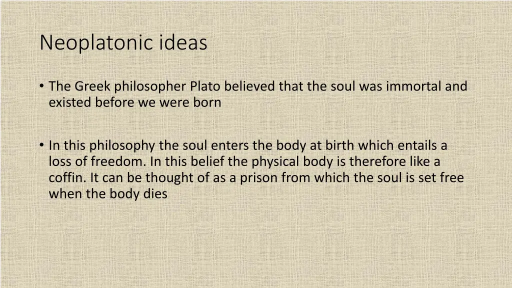 neoplatonic ideas