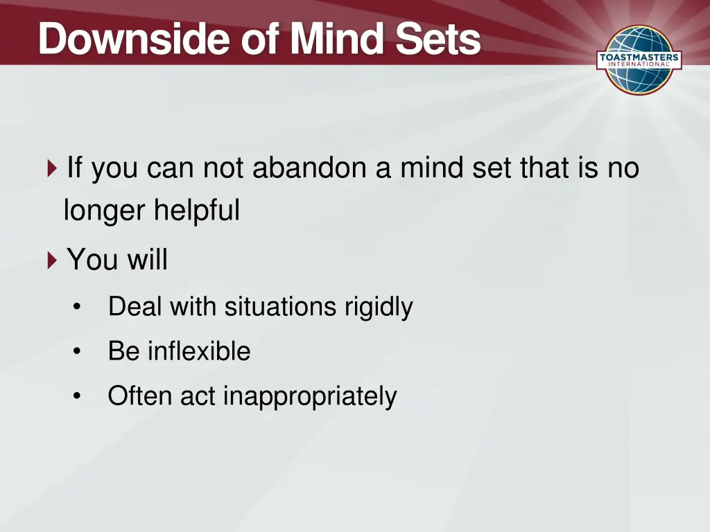 downside of mind sets
