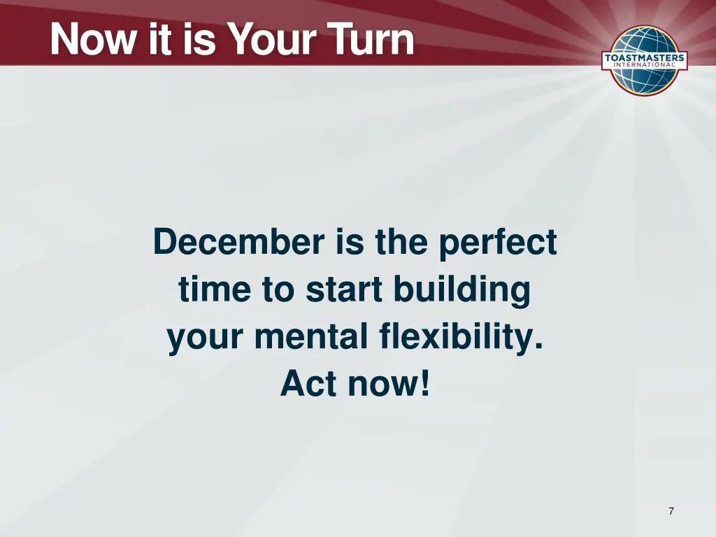 now it is your turn