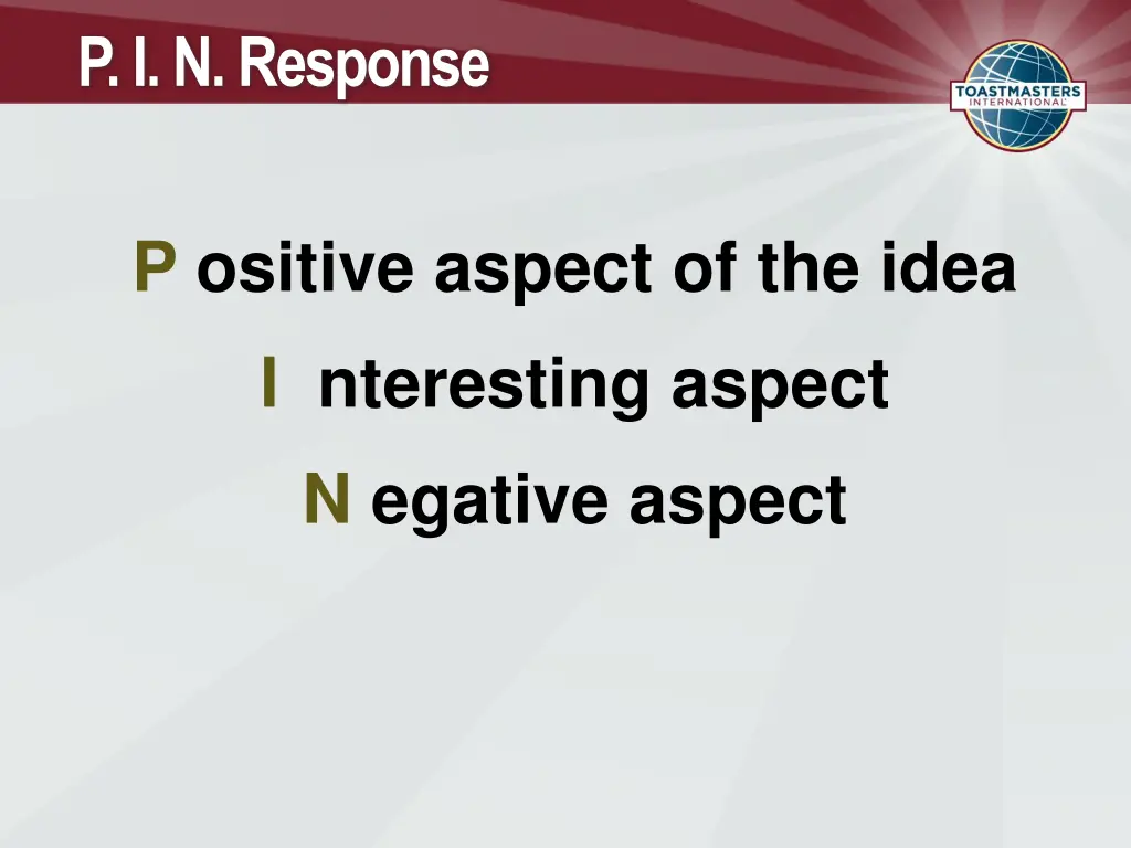 p i n response
