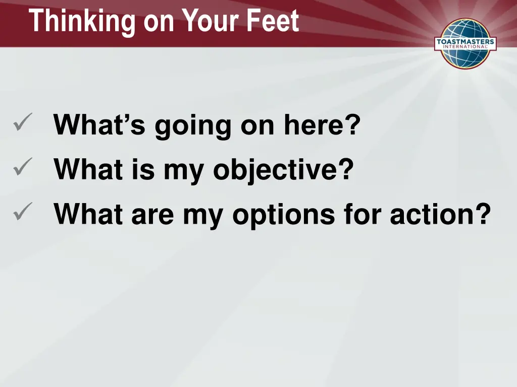 thinking on your feet
