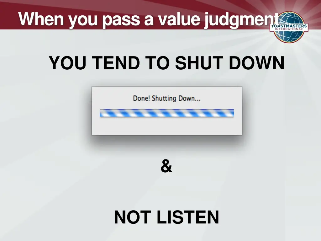 when you pass a value judgment