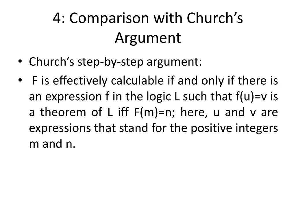 4 comparison with church s argument