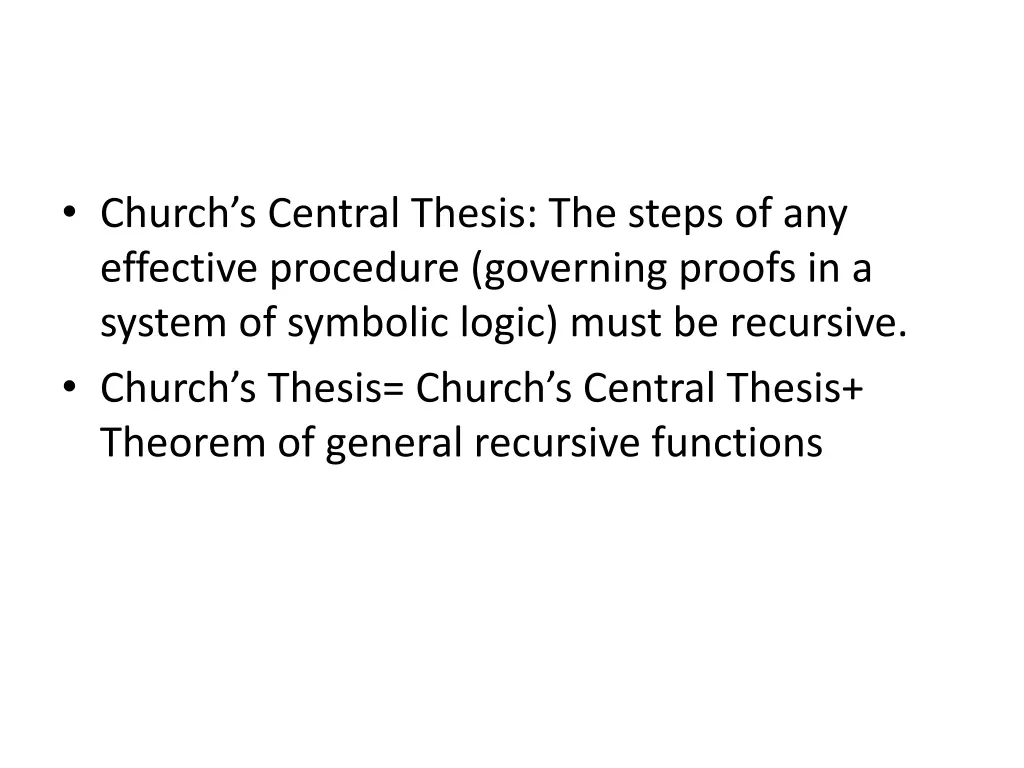 church s central thesis the steps