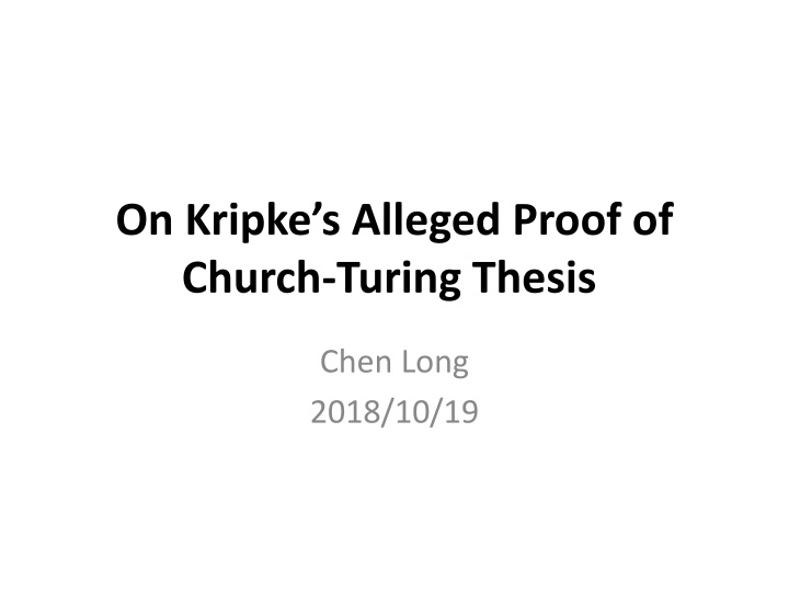on kripke s alleged proof of church turing thesis