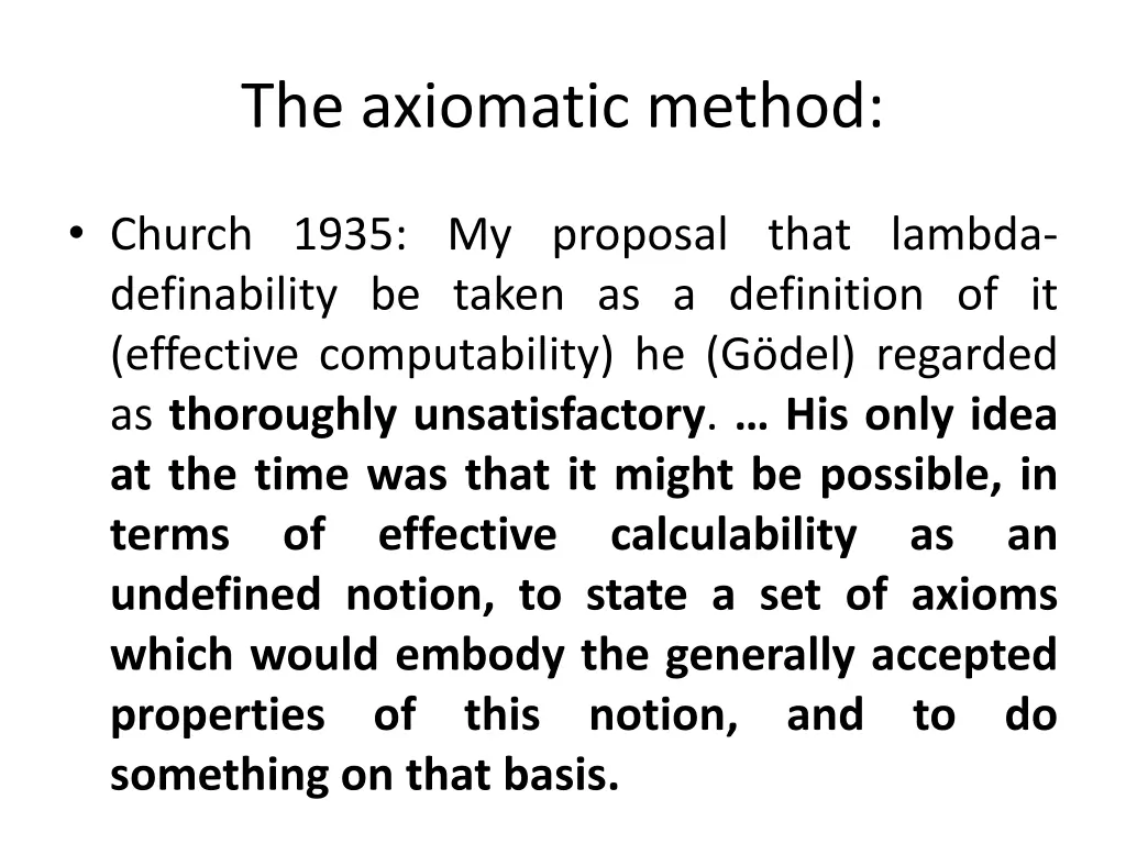 the axiomatic method