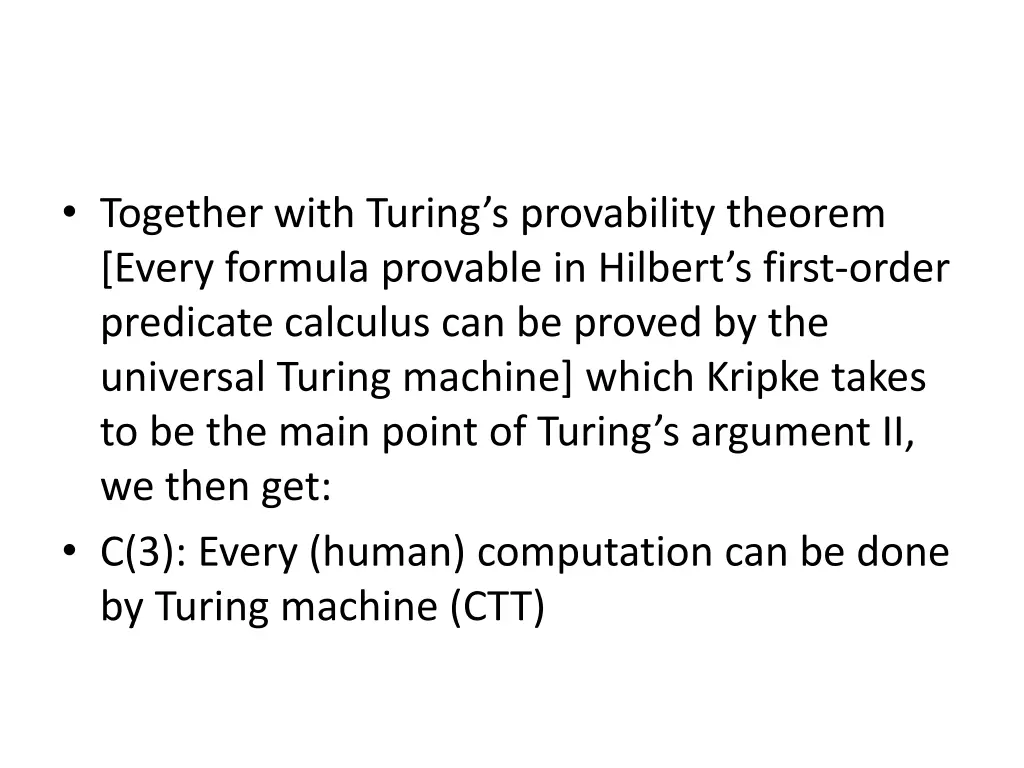 together with turing s provability theorem every