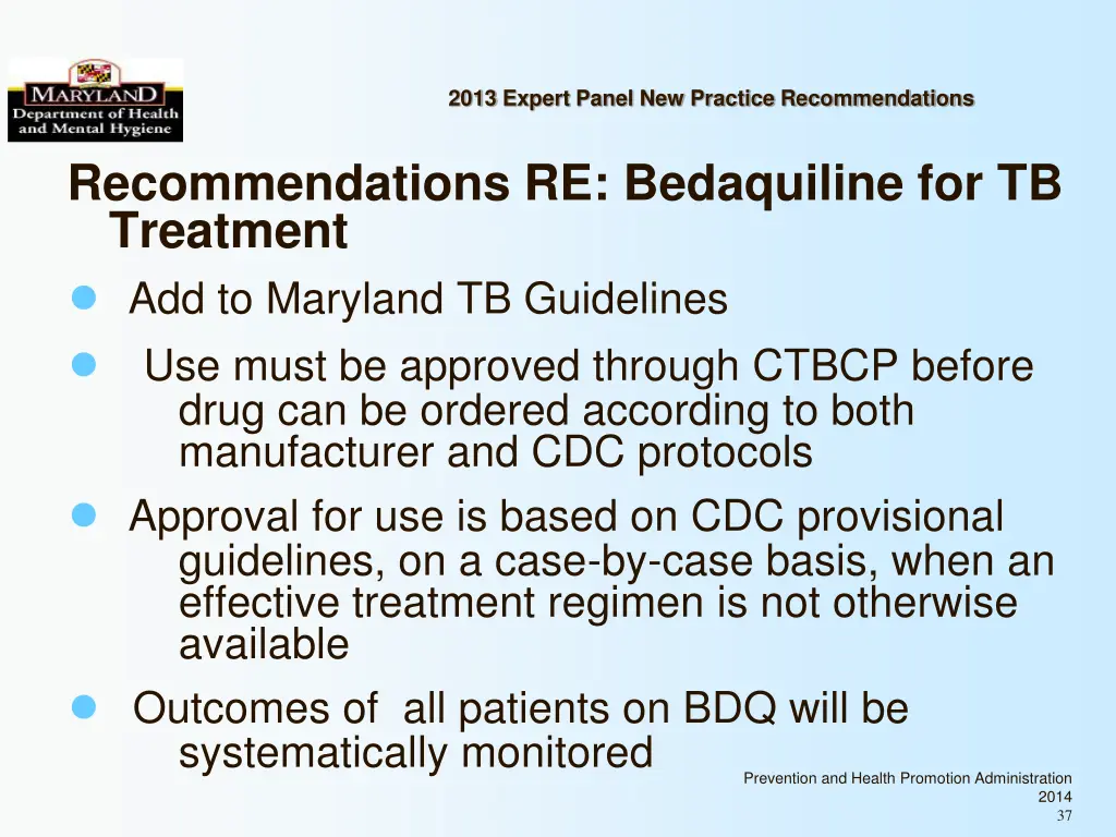 2013 expert panel new practice recommendations 35