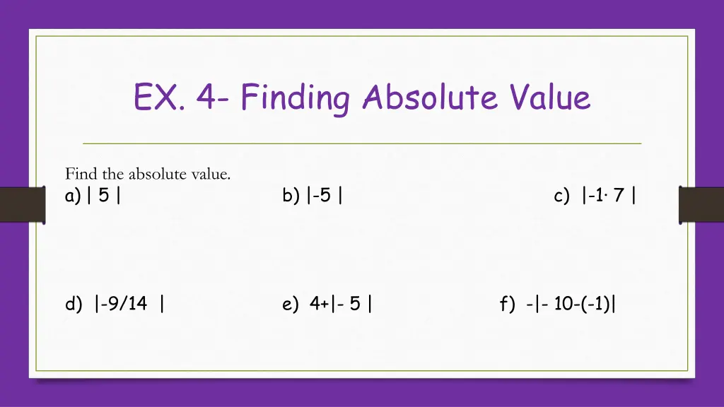 ex 4 finding absolute value