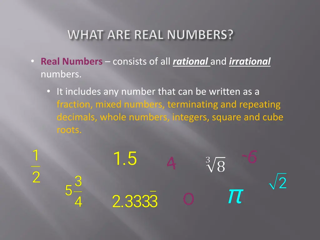 real numbers consists of all rational