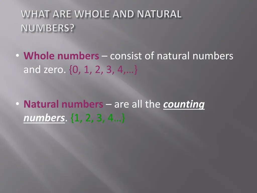 whole numbers consist of natural numbers and zero