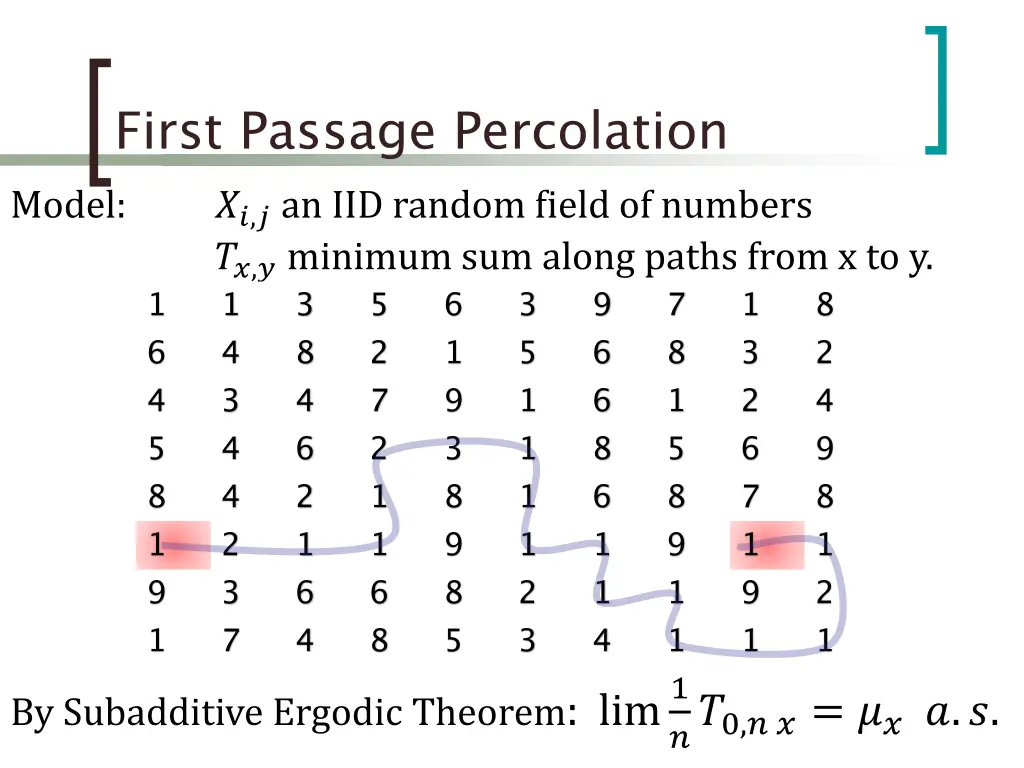first passage percolation