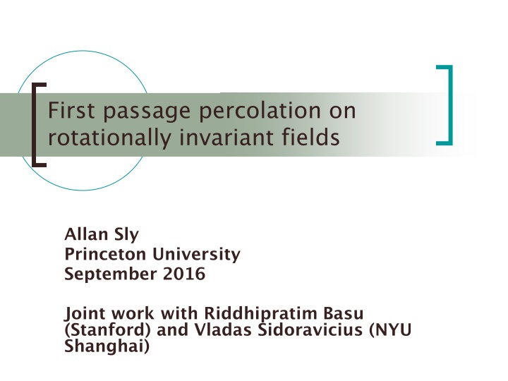 first passage percolation on rotationally