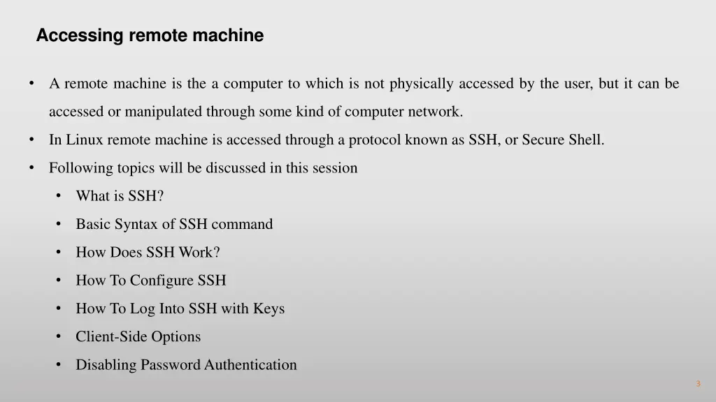 accessing remote machine