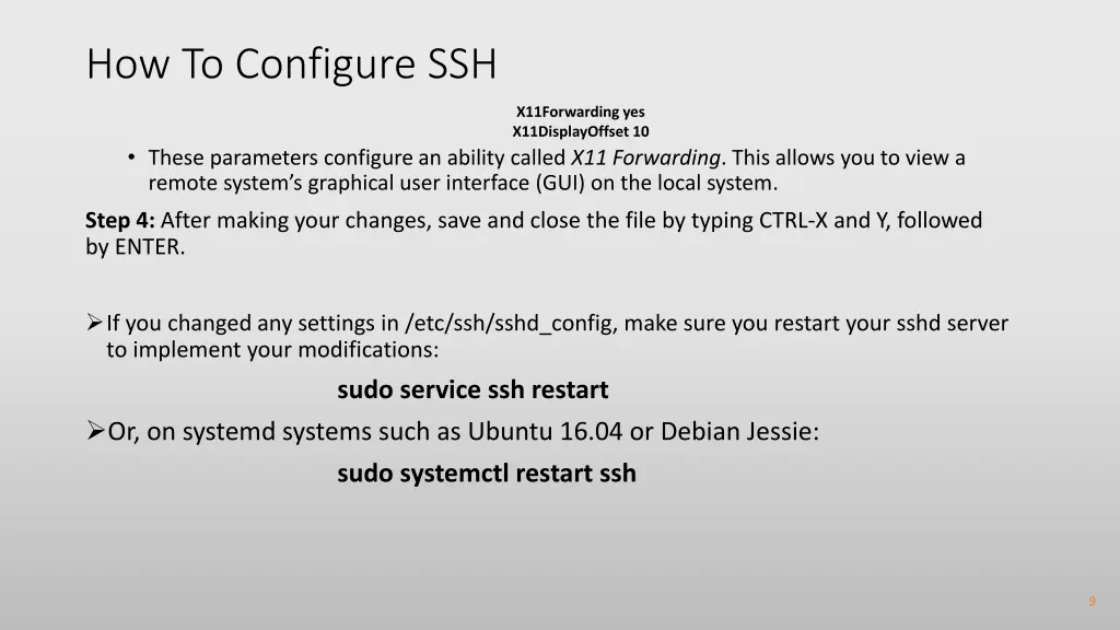 how to configure ssh