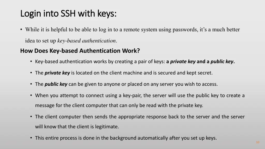 login into ssh with keys login into ssh with keys