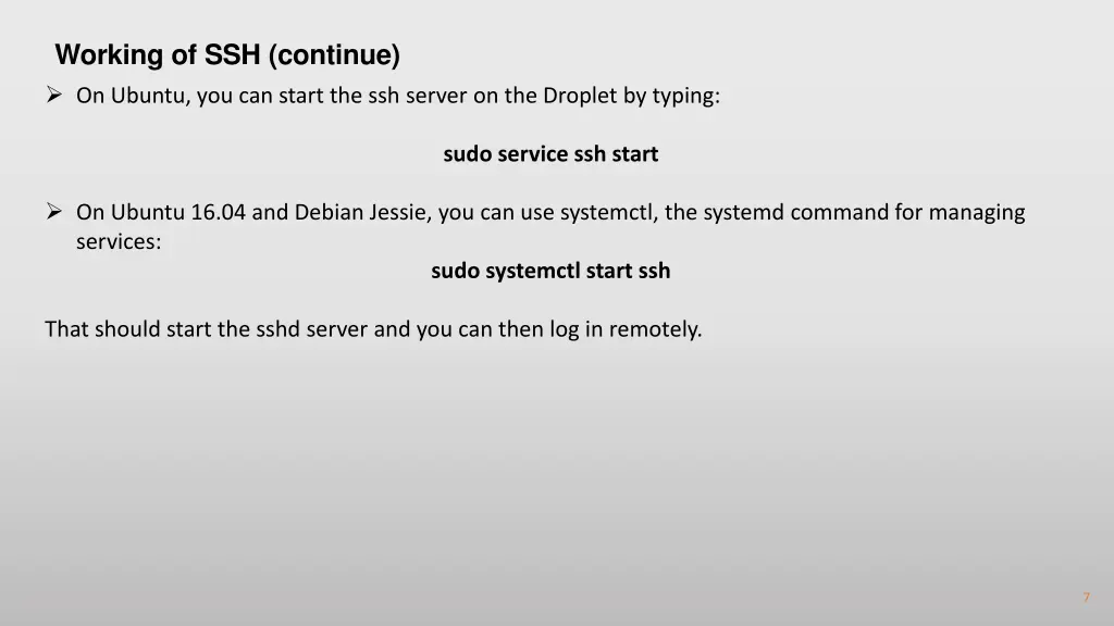 working of ssh continue