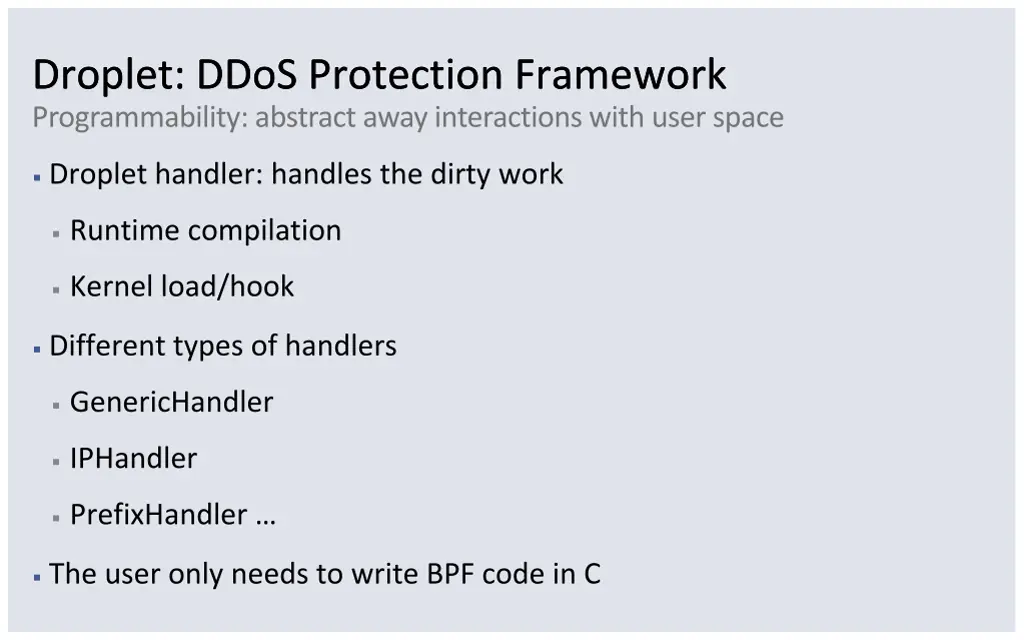 droplet ddos protection framework droplet ddos