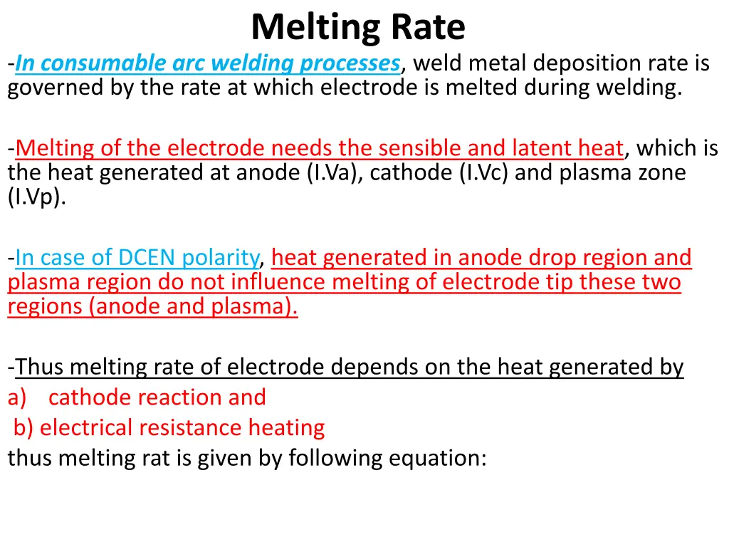melting rate