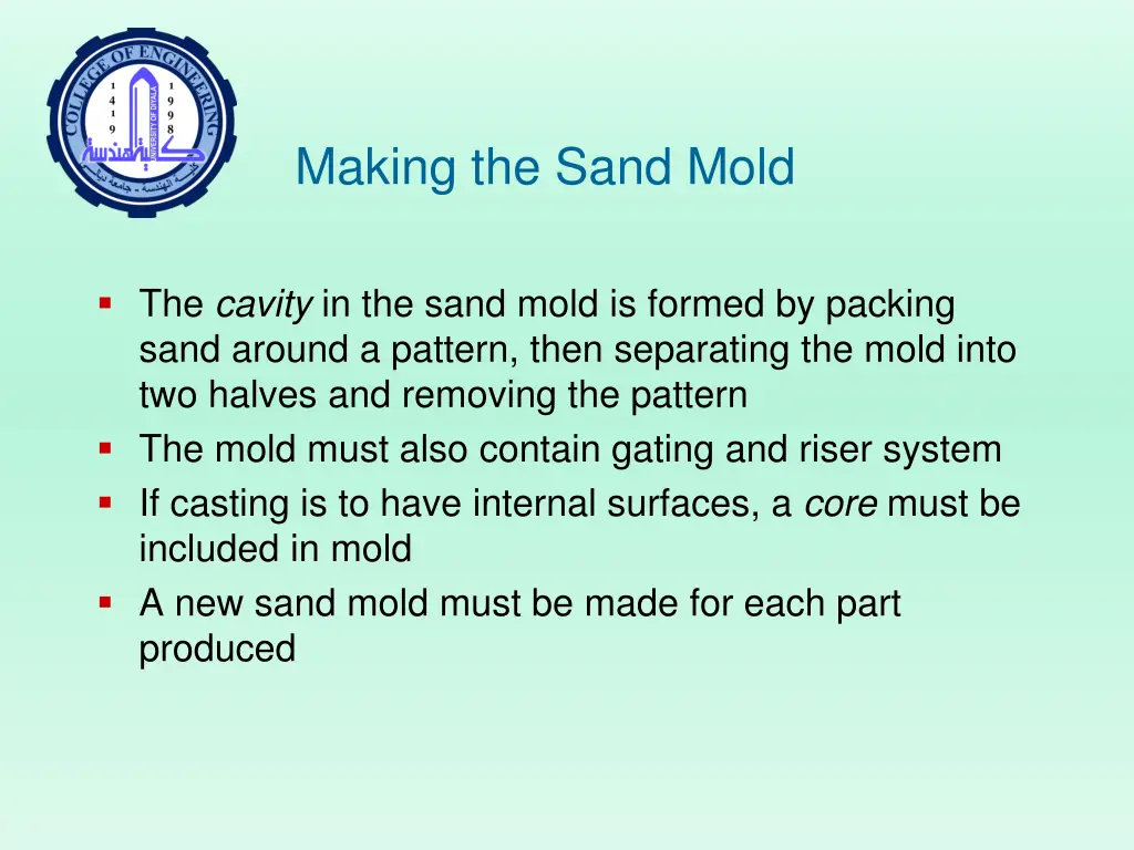 making the sand mold