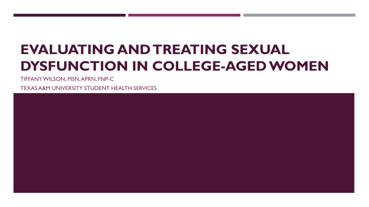 evaluating and treating sexual dysfunction
