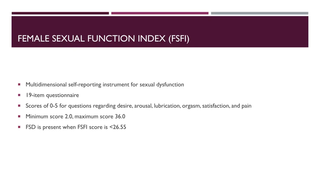 female sexual function index fsfi