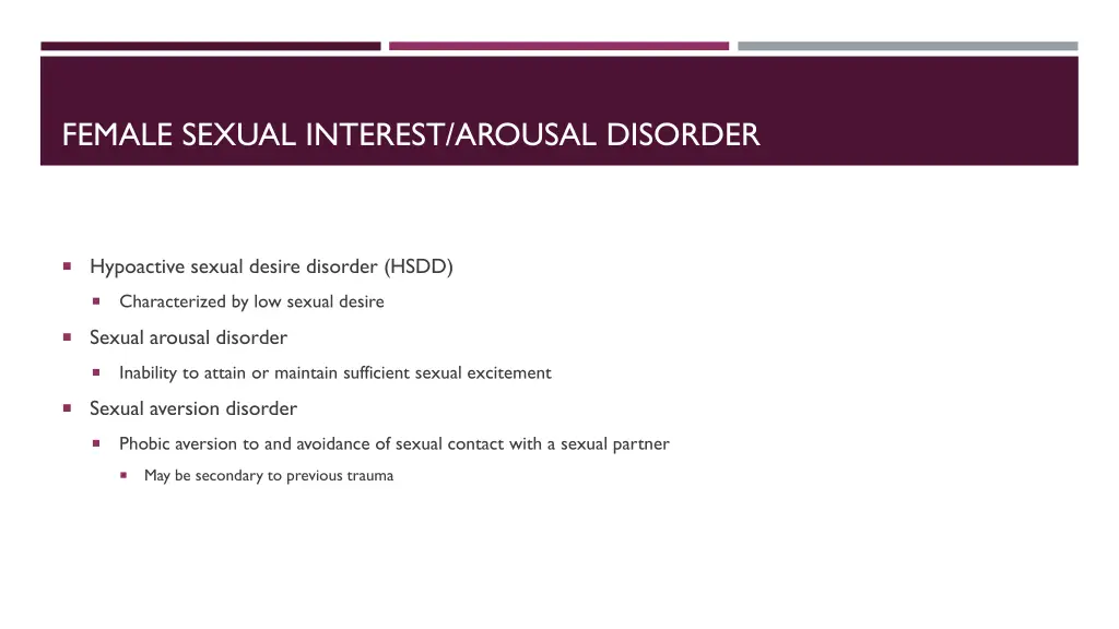 female sexual interest arousal disorder