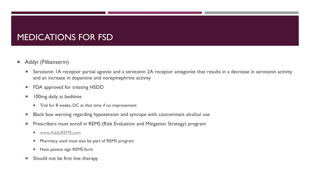 medications for fsd 2
