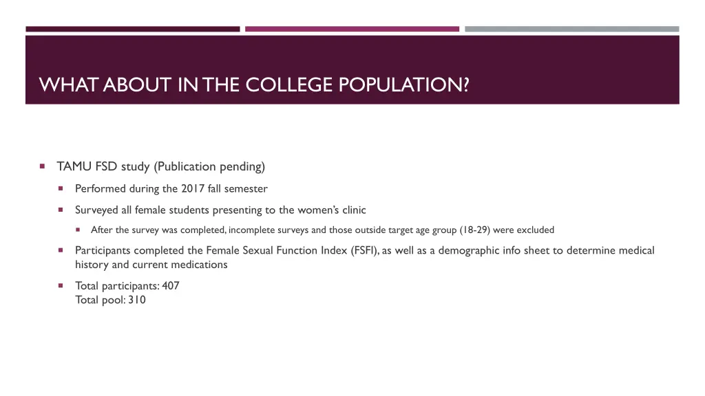 what about in the college population