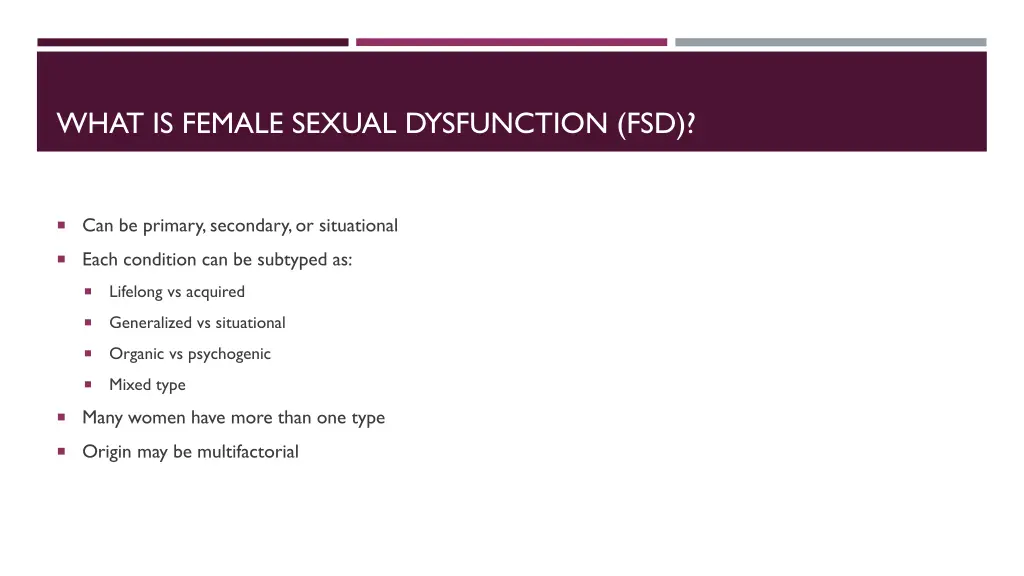 what is female sexual dysfunction fsd 1