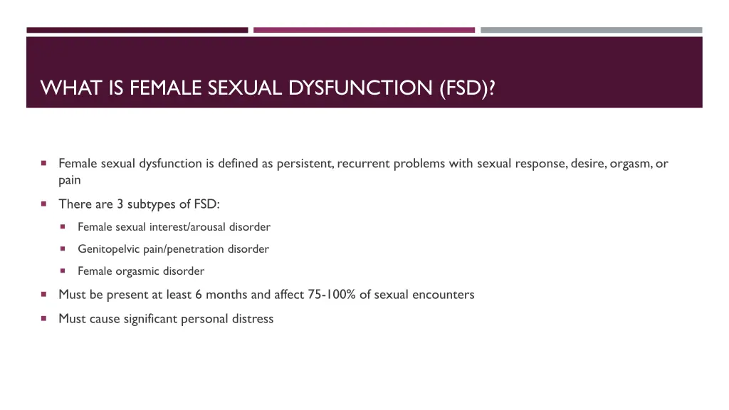 what is female sexual dysfunction fsd