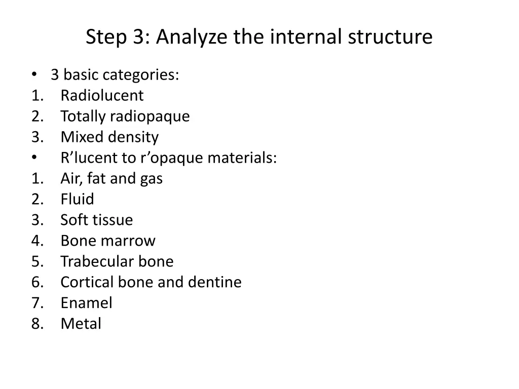 step 3 analyze the internal structure