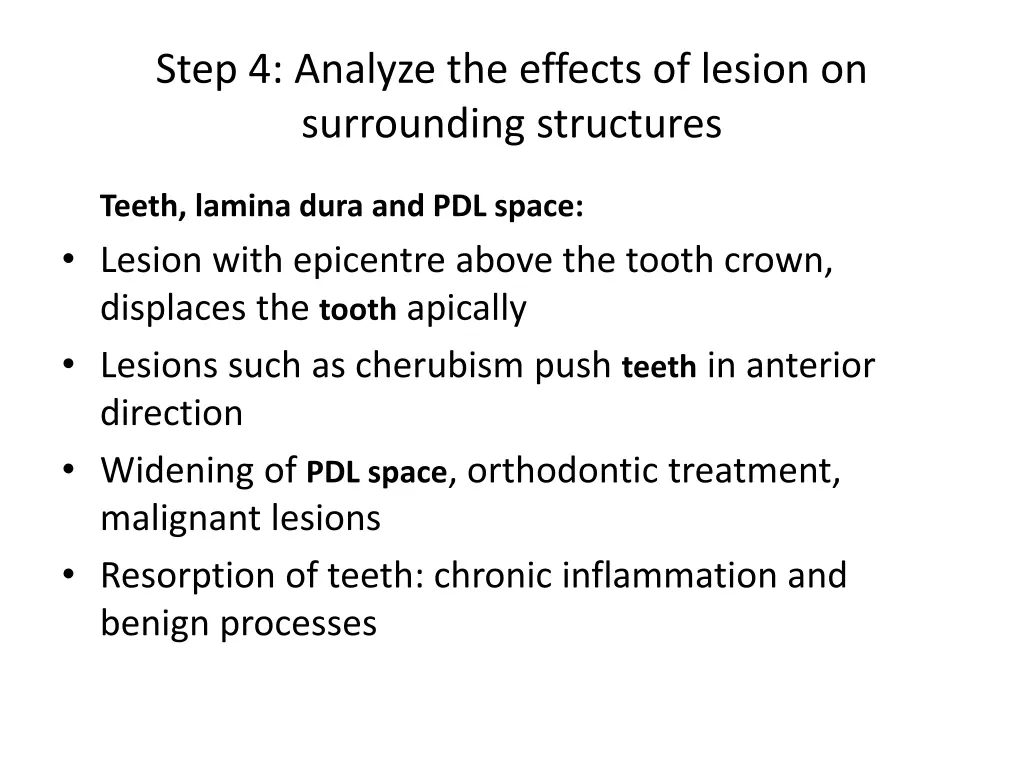 step 4 analyze the effects of lesion
