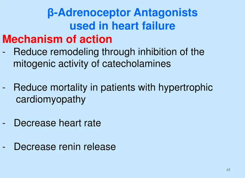 adrenoceptor antagonists used in heart failure 2