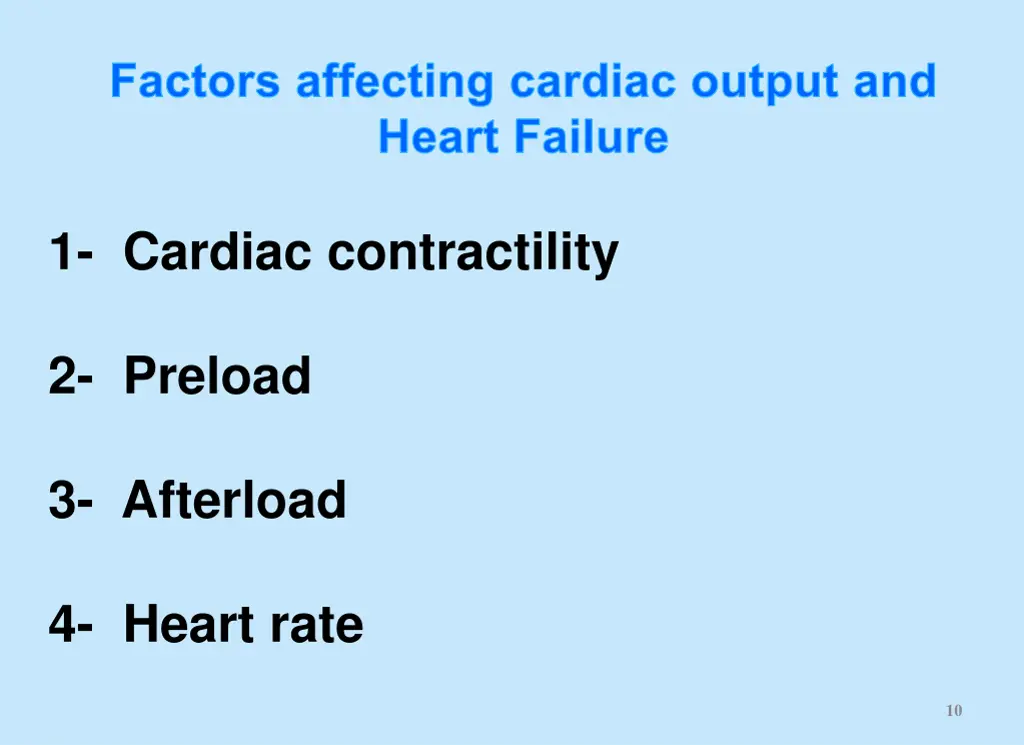 factors affecting cardiac output and heart failure