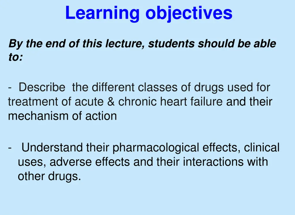 learning objectives