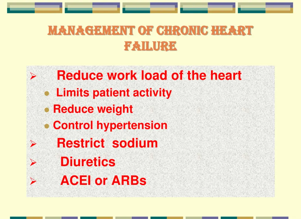 management of chronic heart management of chronic