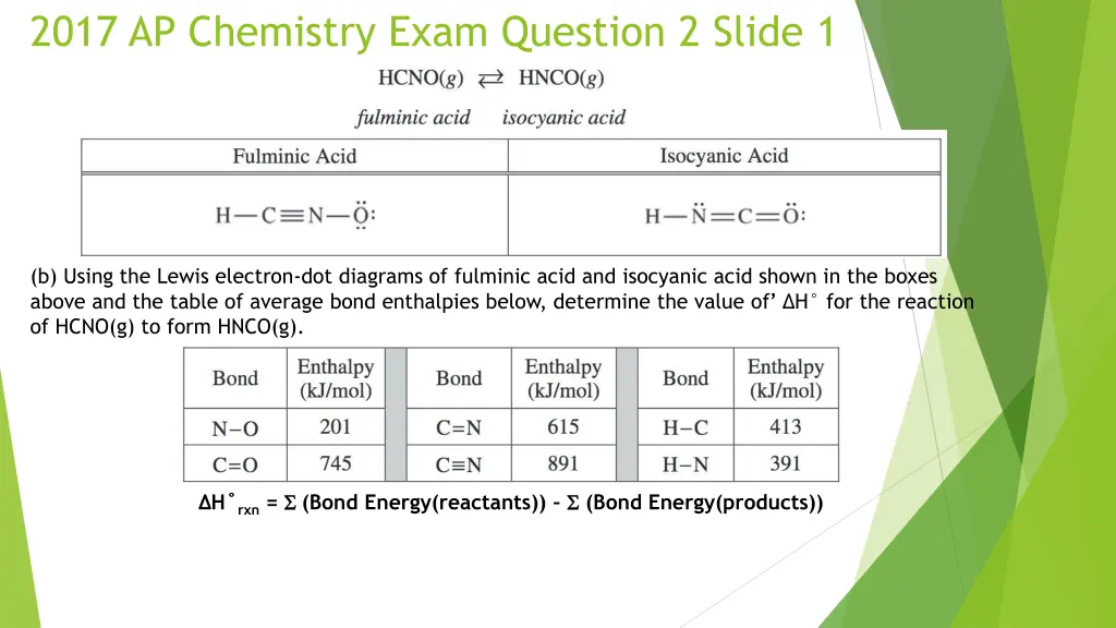 2017 ap chemistry exam question 2 slide 1 1