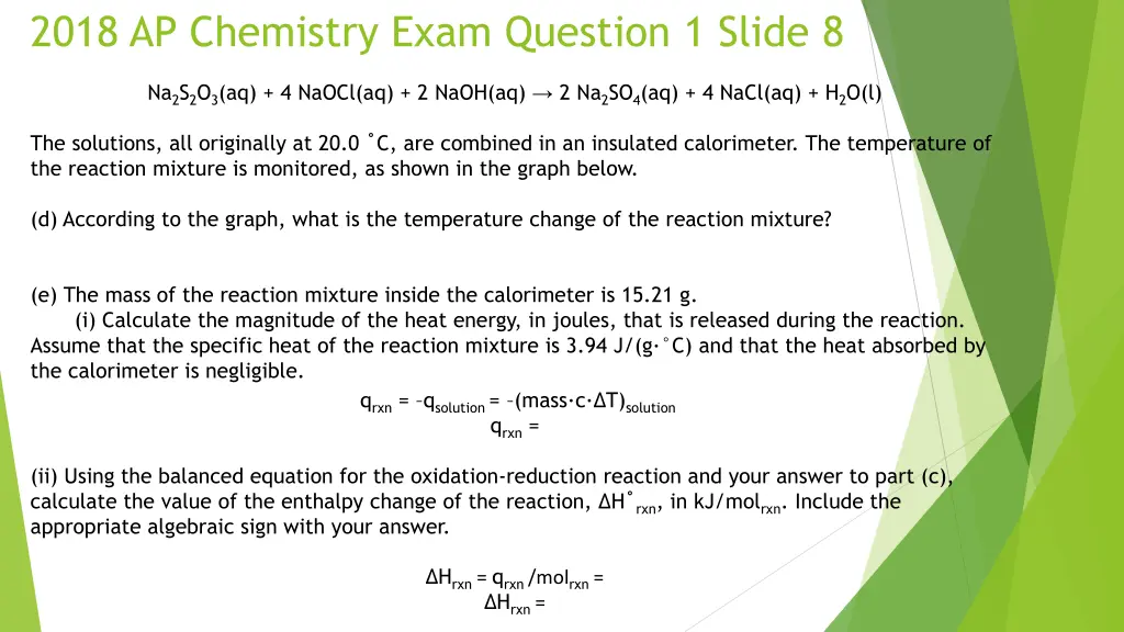 2018 ap chemistry exam question 1 slide 8