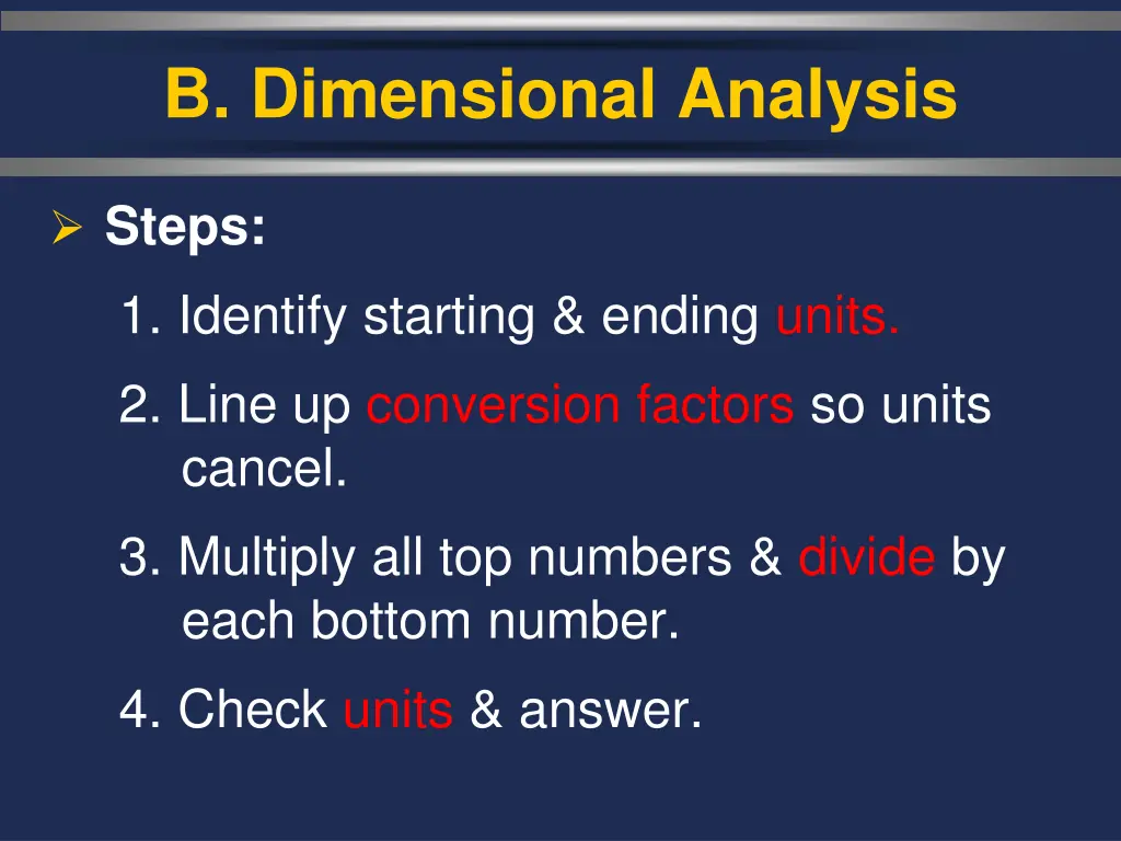 b dimensional analysis 1