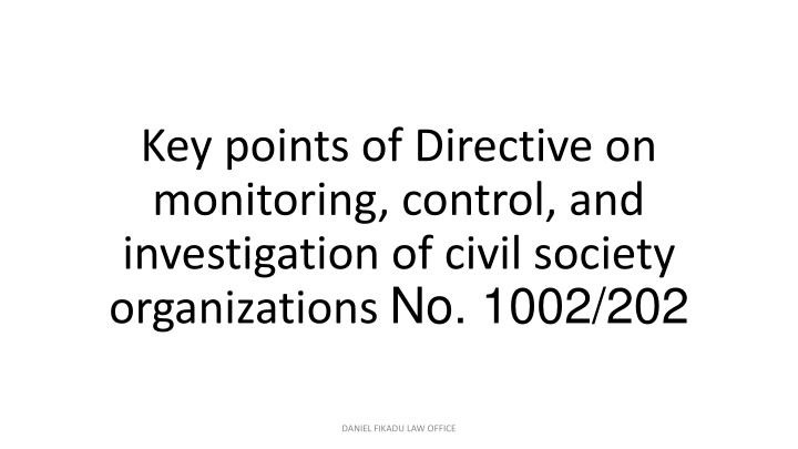 key points of directive on monitoring control