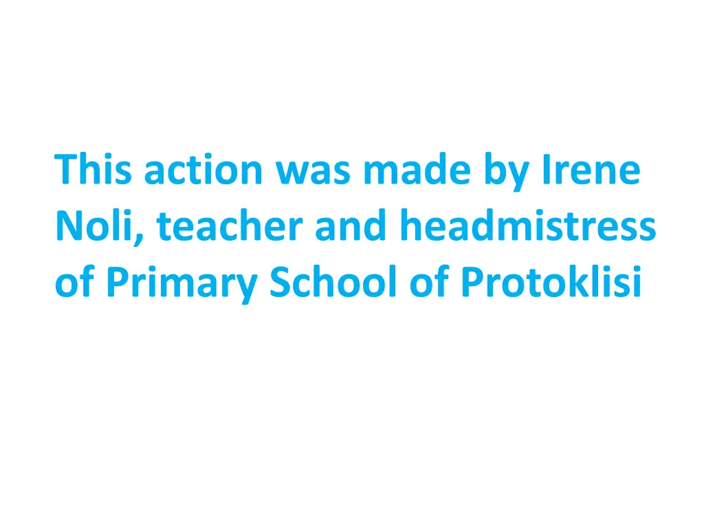 this action was made by irene noli teacher