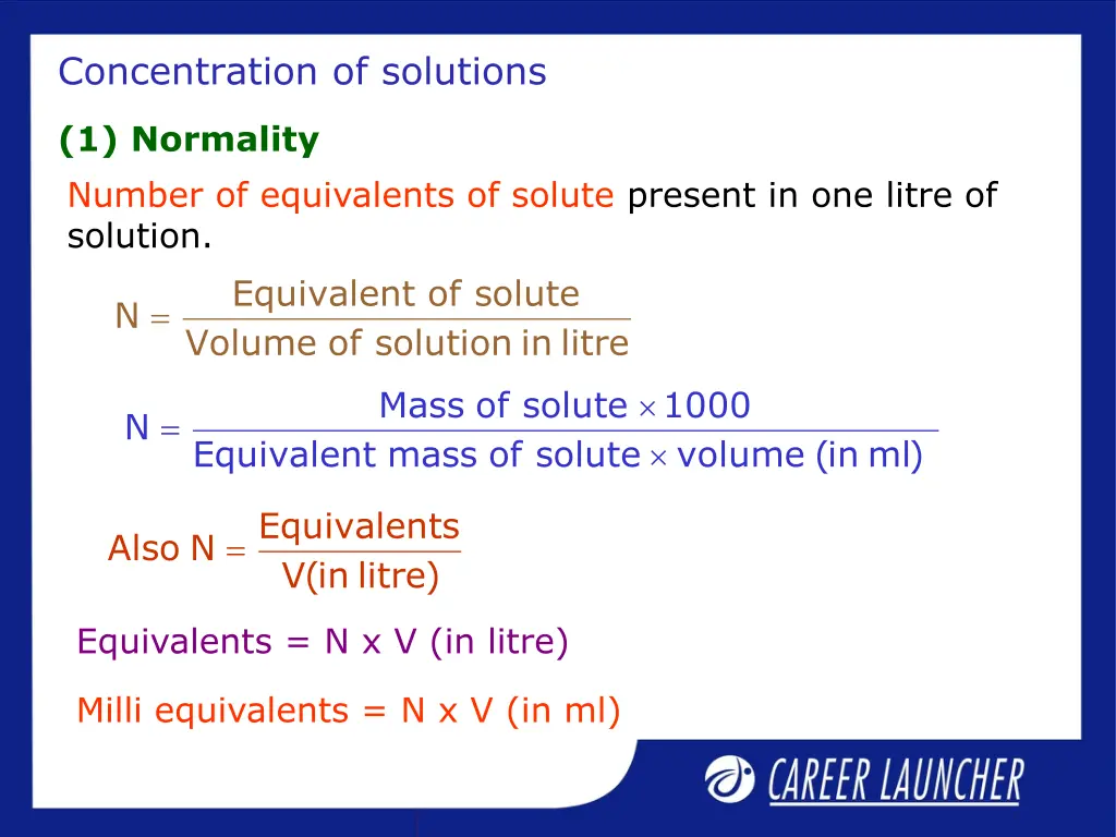 concentration of solutions